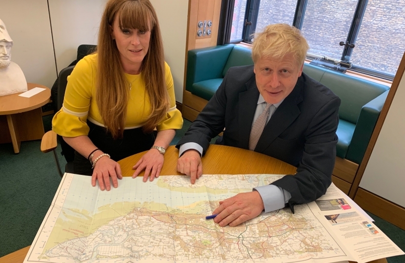 Kelly discussing local issues with Boris Johnson