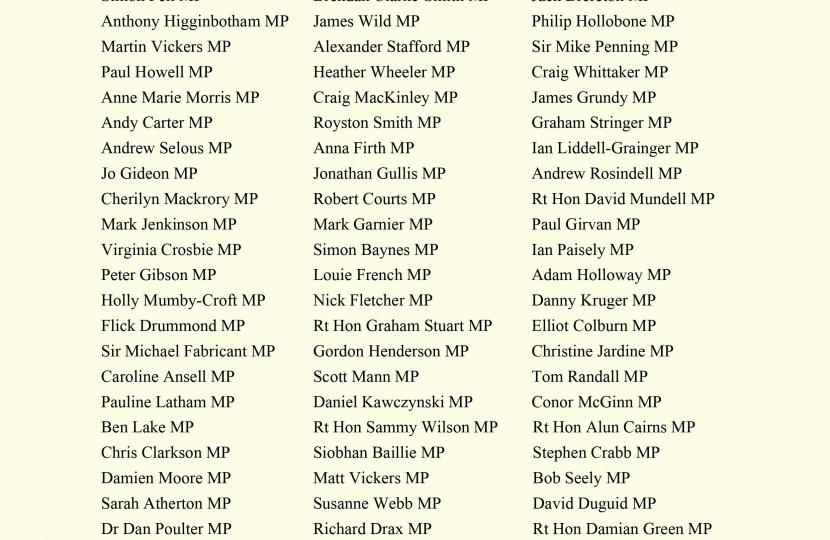 MPs letter to supermarkets